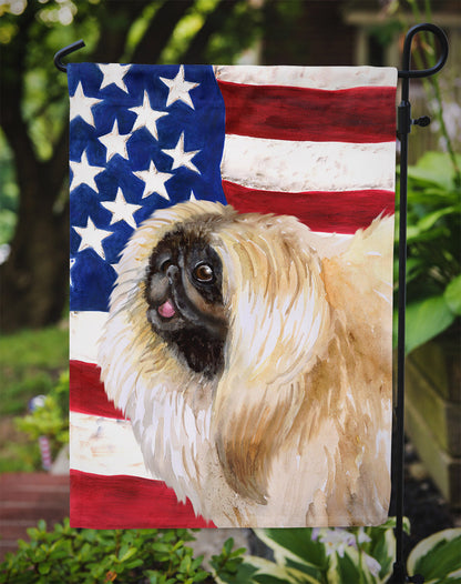 Pekingese Patriotic Flag Garden Size BB9681GF by Caroline's Treasures