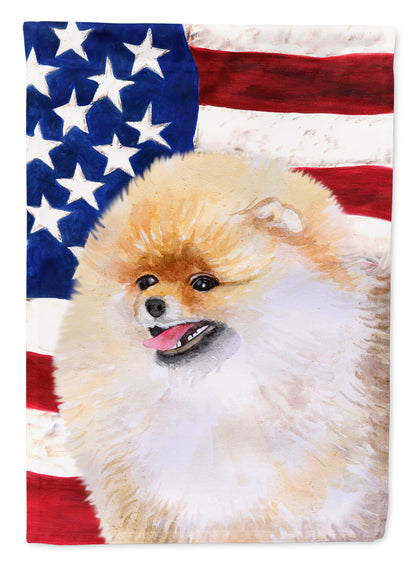 Pomeranian Patriotic Flag Canvas House Size BB9682CHF by Caroline's Treasures