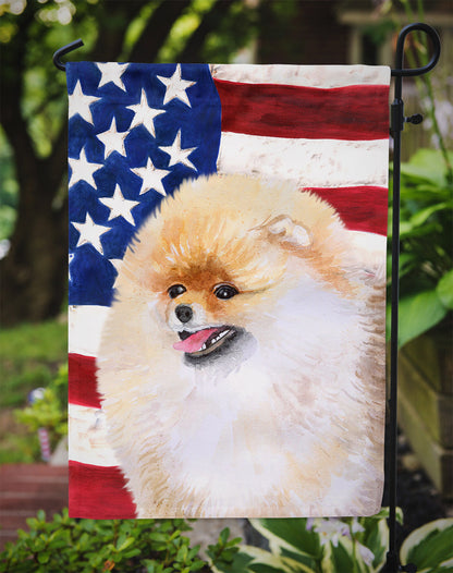 Pomeranian Patriotic Flag Garden Size BB9682GF by Caroline's Treasures