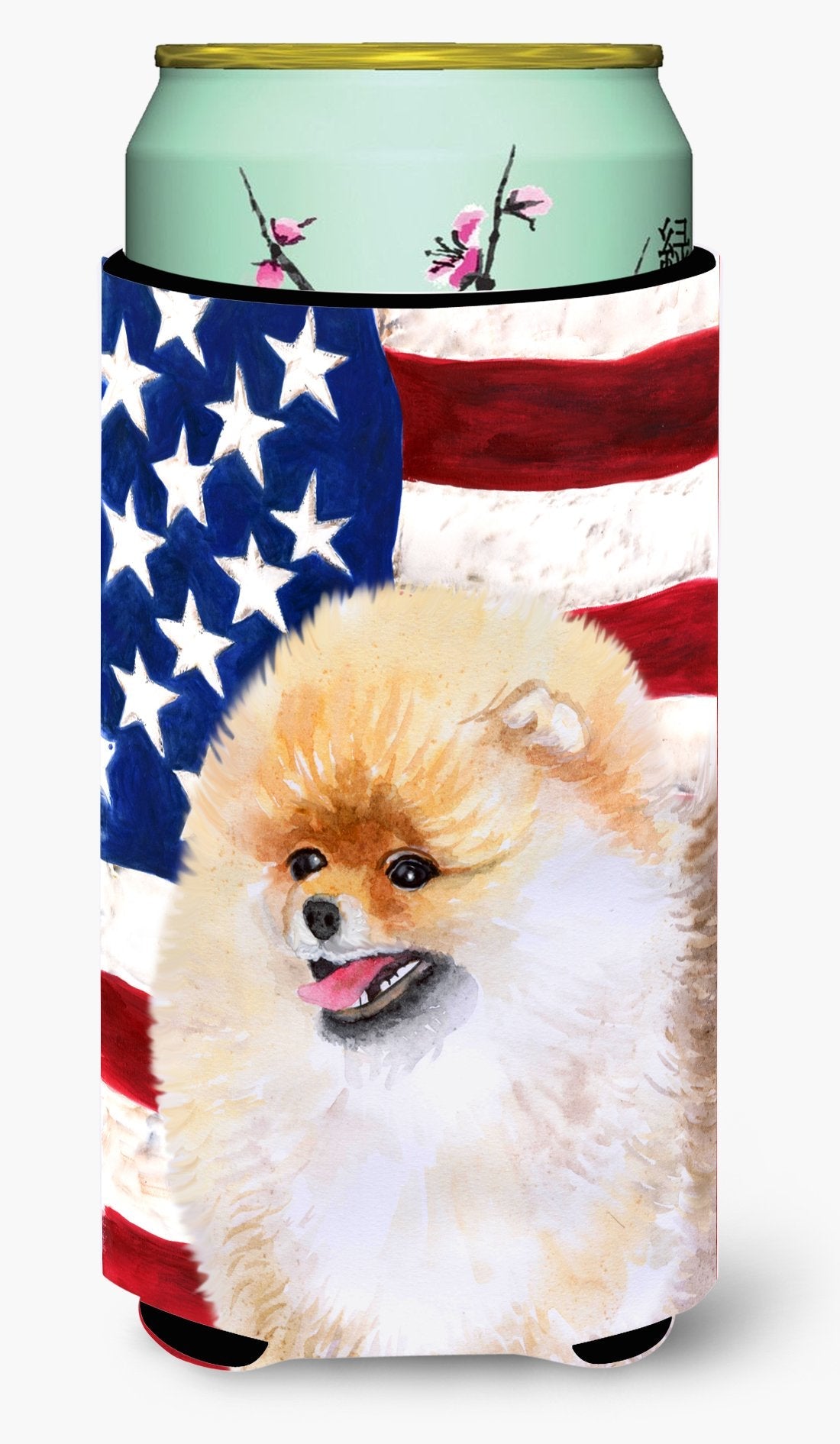 Pomeranian Patriotic Tall Boy Beverage Insulator Hugger BB9682TBC by Caroline's Treasures