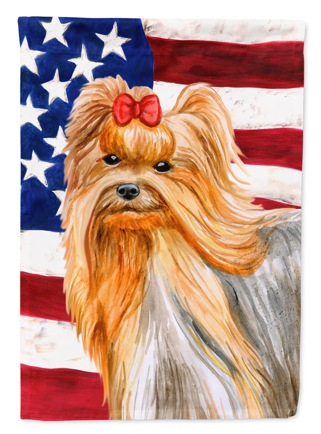 Yorkshire Terrier Patriotic Flag Canvas House Size BB9685CHF by Caroline's Treasures