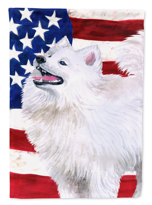 Samoyed Patriotic Flag Canvas House Size BB9691CHF by Caroline's Treasures