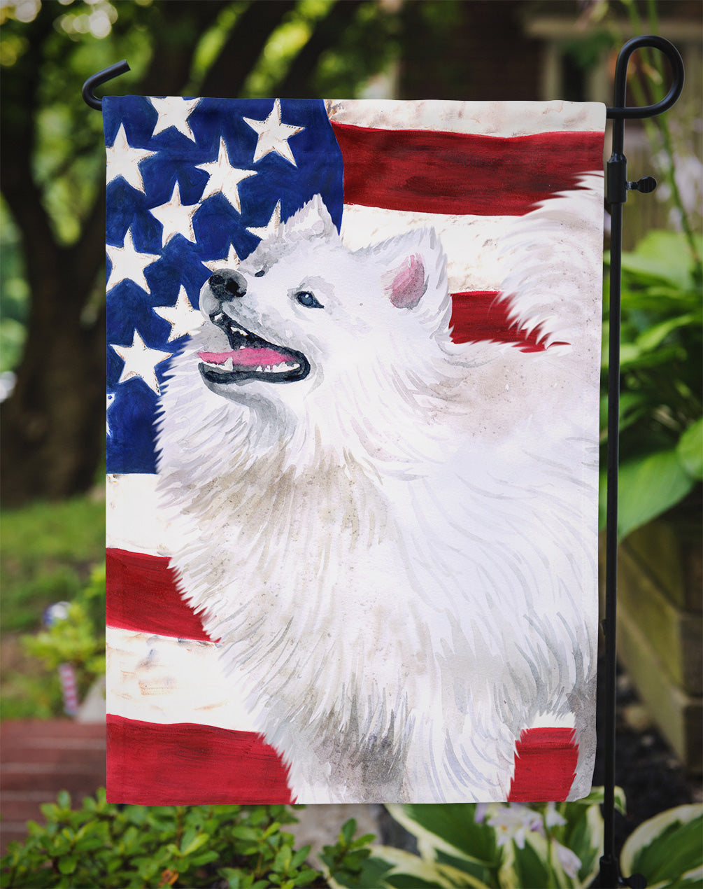 Samoyed Patriotic Flag Garden Size BB9691GF by Caroline's Treasures