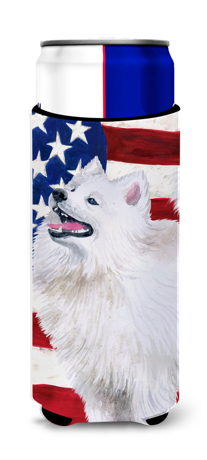 Samoyed Patriotic  Ultra Hugger for slim cans BB9691MUK by Caroline's Treasures