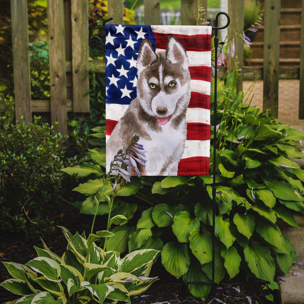 Siberian Husky Grey Patriotic Flag Garden Size BB9696GF by Caroline's Treasures