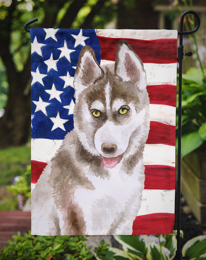 Siberian Husky Grey Patriotic Flag Garden Size BB9696GF by Caroline's Treasures