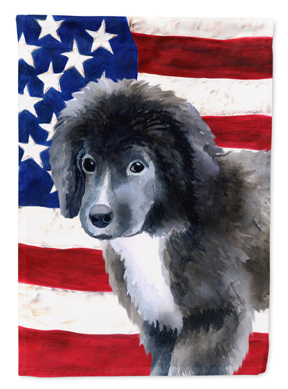 Newfoundland Puppy Patriotic Flag Canvas House Size BB9699CHF by Caroline's Treasures