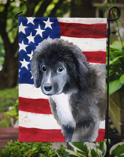 Newfoundland Puppy Patriotic Flag Garden Size BB9699GF by Caroline's Treasures