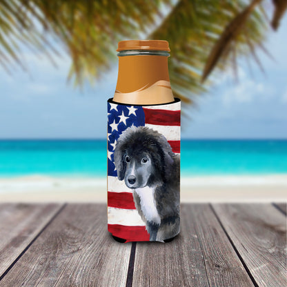 Newfoundland Puppy Patriotic  Ultra Hugger for slim cans BB9699MUK by Caroline's Treasures