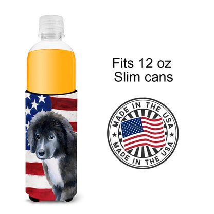 Newfoundland Puppy Patriotic  Ultra Hugger for slim cans BB9699MUK by Caroline's Treasures