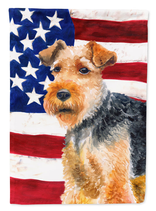 Welsh Terrier Patriotic Flag Canvas House Size BB9700CHF by Caroline's Treasures