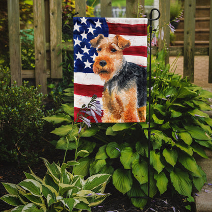 Welsh Terrier Patriotic Flag Garden Size BB9700GF by Caroline's Treasures