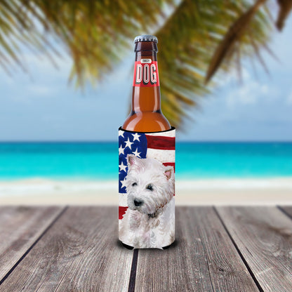 Westie Patriotic  Ultra Hugger for slim cans BB9701MUK by Caroline's Treasures