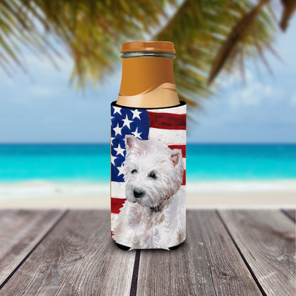 Westie Patriotic  Ultra Hugger for slim cans BB9701MUK by Caroline's Treasures