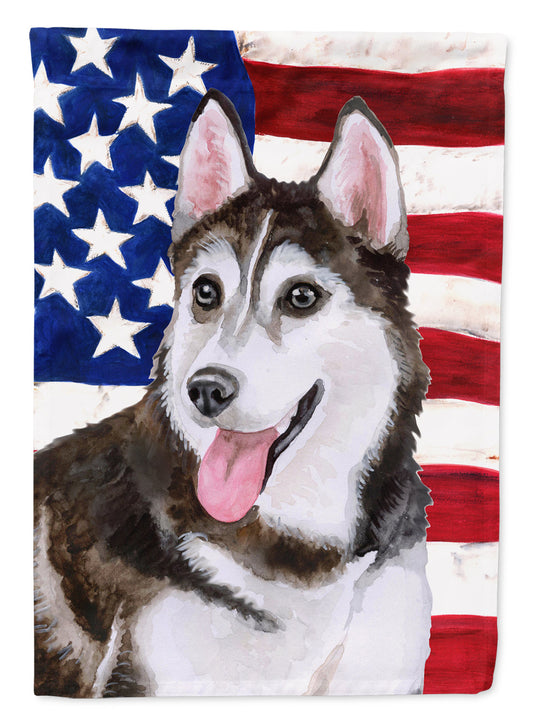 Siberian Husky #2 Patriotic Flag Canvas House Size BB9712CHF by Caroline's Treasures