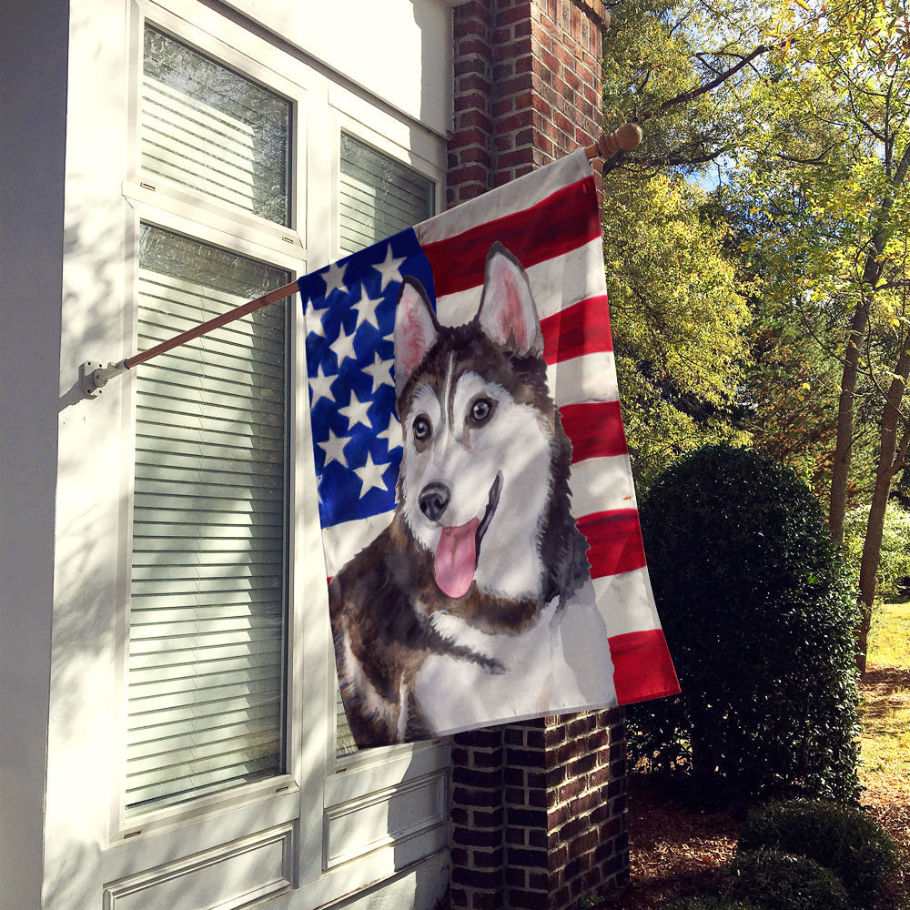 Siberian Husky #2 Patriotic Flag Canvas House Size BB9712CHF by Caroline's Treasures