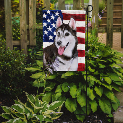 Siberian Husky #2 Patriotic Flag Garden Size BB9712GF by Caroline's Treasures