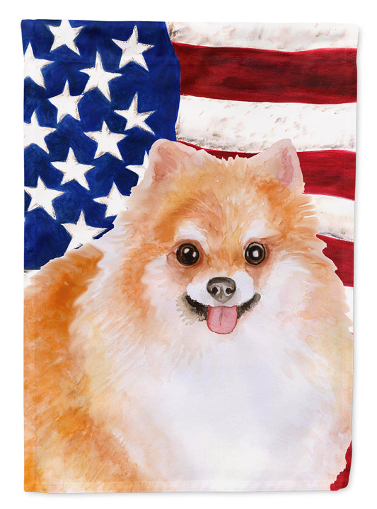 Pomeranian #2 Patriotic Flag Canvas House Size BB9716CHF by Caroline's Treasures