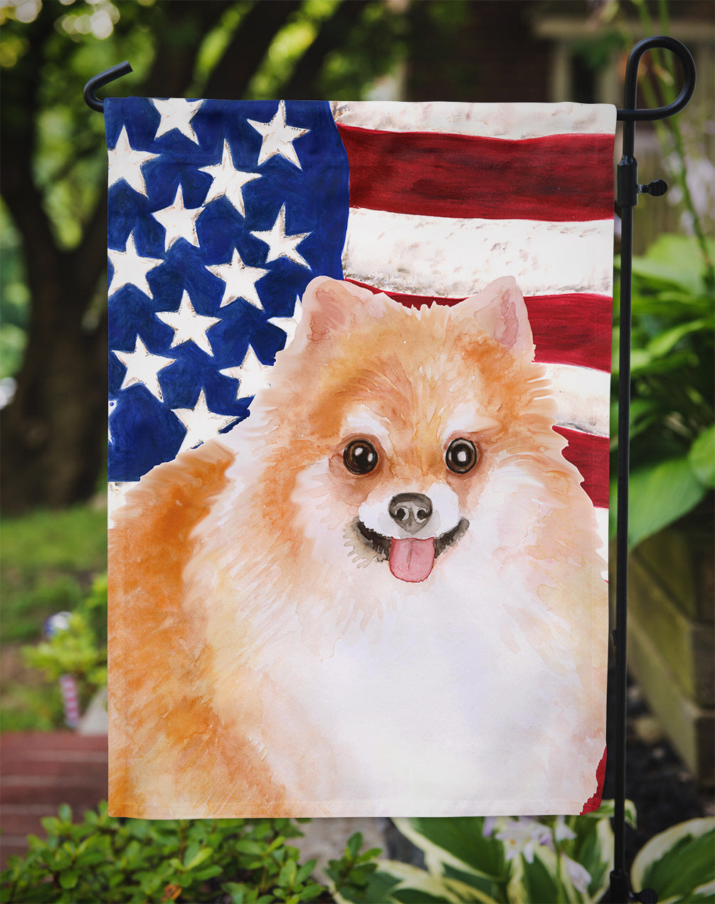 Pomeranian #2 Patriotic Flag Garden Size BB9716GF by Caroline's Treasures