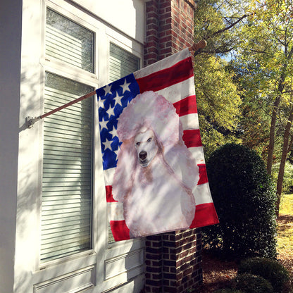 White Standard Poodle Patriotic Flag Canvas House Size BB9717CHF by Caroline's Treasures