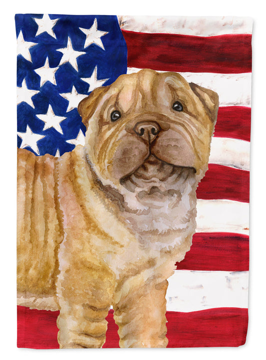 Shar Pei Puppy Patriotic Flag Canvas House Size BB9719CHF by Caroline's Treasures