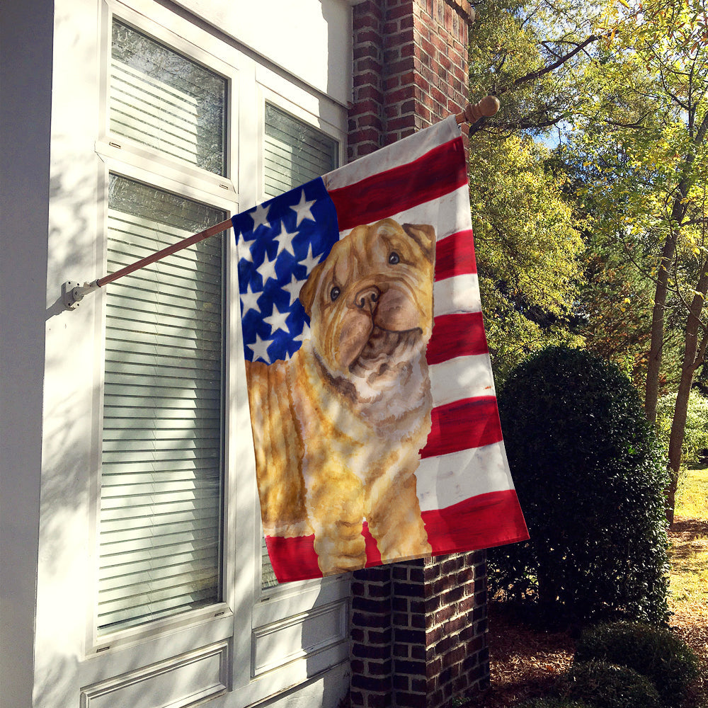 Shar Pei Puppy Patriotic Flag Canvas House Size BB9719CHF by Caroline's Treasures