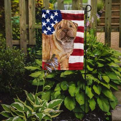 Shar Pei Puppy Patriotic Flag Garden Size BB9719GF by Caroline's Treasures