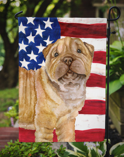 Shar Pei Puppy Patriotic Flag Garden Size BB9719GF by Caroline's Treasures