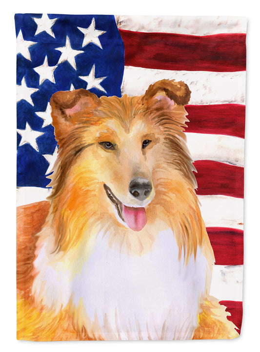 Sheltie Patriotic Flag Canvas House Size BB9720CHF by Caroline's Treasures