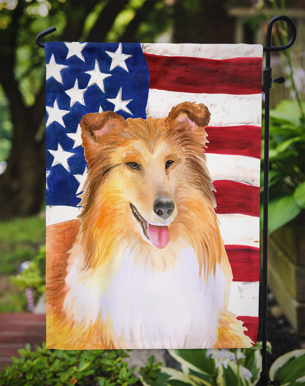 Sheltie Patriotic Flag Garden Size BB9720GF by Caroline's Treasures