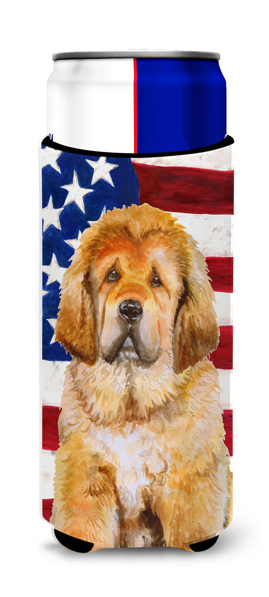 Tibetan Mastiff Patriotic  Ultra Hugger for slim cans BB9721MUK by Caroline's Treasures