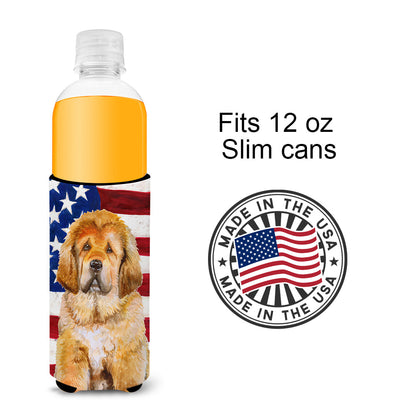 Tibetan Mastiff Patriotic  Ultra Hugger for slim cans BB9721MUK by Caroline's Treasures