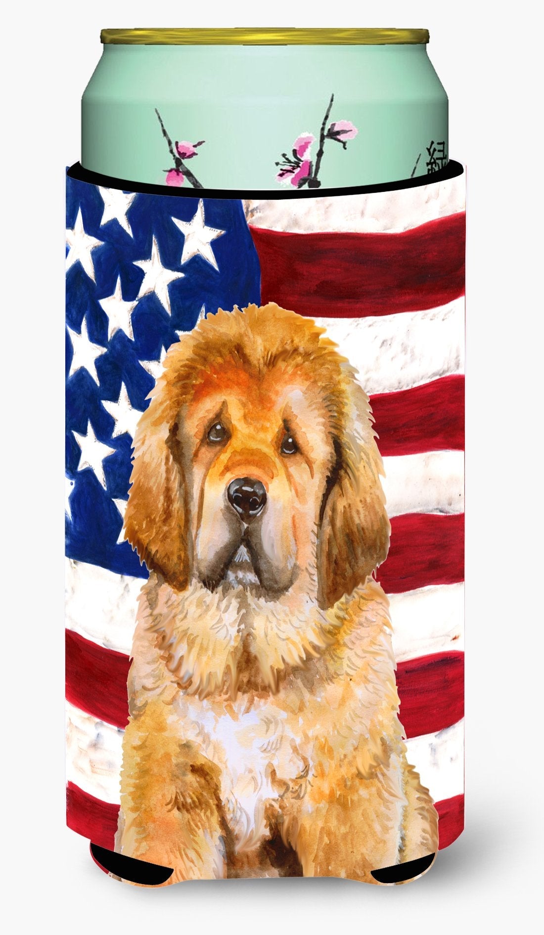 Tibetan Mastiff Patriotic Tall Boy Beverage Insulator Hugger BB9721TBC by Caroline's Treasures