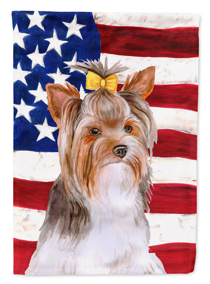 Yorkshire Terrier #2 Patriotic Flag Canvas House Size BB9723CHF by Caroline's Treasures