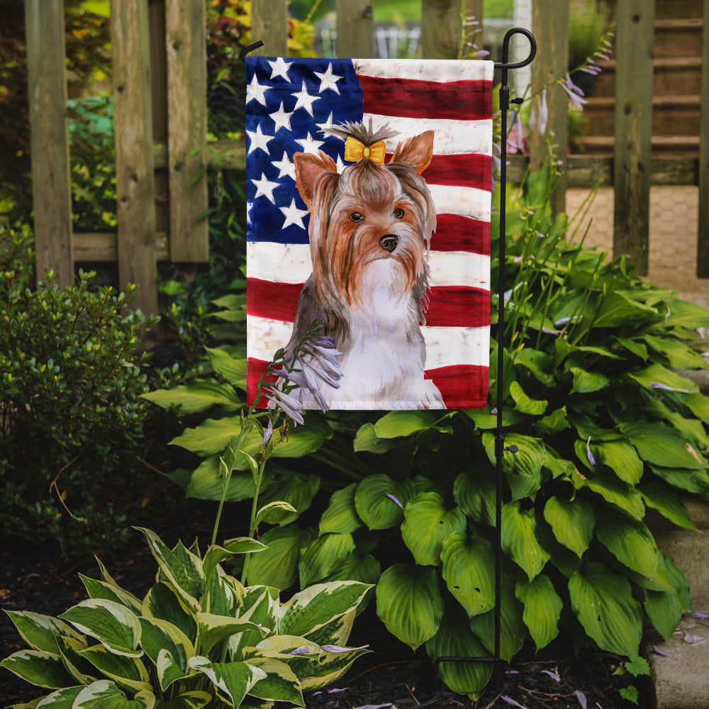 Yorkshire Terrier #2 Patriotic Flag Garden Size BB9723GF by Caroline's Treasures