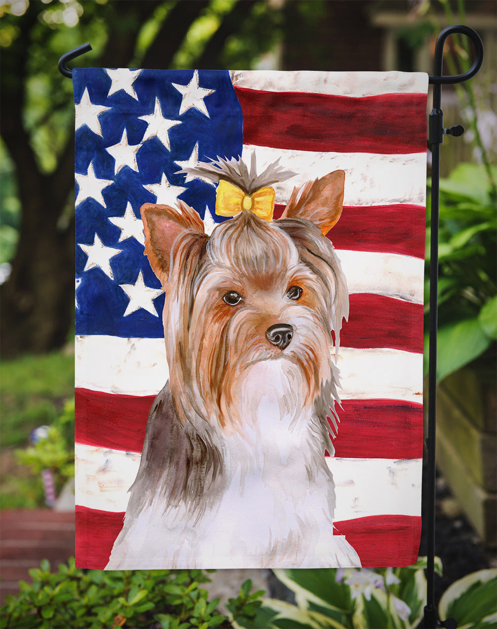 Yorkshire Terrier #2 Patriotic Flag Garden Size BB9723GF by Caroline's Treasures