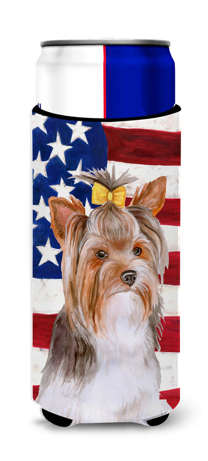 Yorkshire Terrier #2 Patriotic  Ultra Hugger for slim cans BB9723MUK by Caroline's Treasures