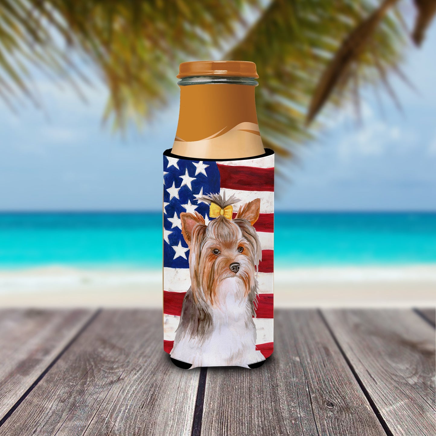 Yorkshire Terrier #2 Patriotic  Ultra Hugger for slim cans BB9723MUK by Caroline's Treasures