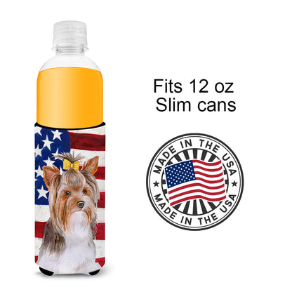 Yorkshire Terrier #2 Patriotic  Ultra Hugger for slim cans BB9723MUK by Caroline's Treasures