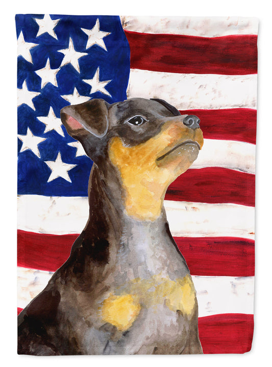 Miniature Pinscher #2 Patriotic Flag Canvas House Size BB9724CHF by Caroline's Treasures