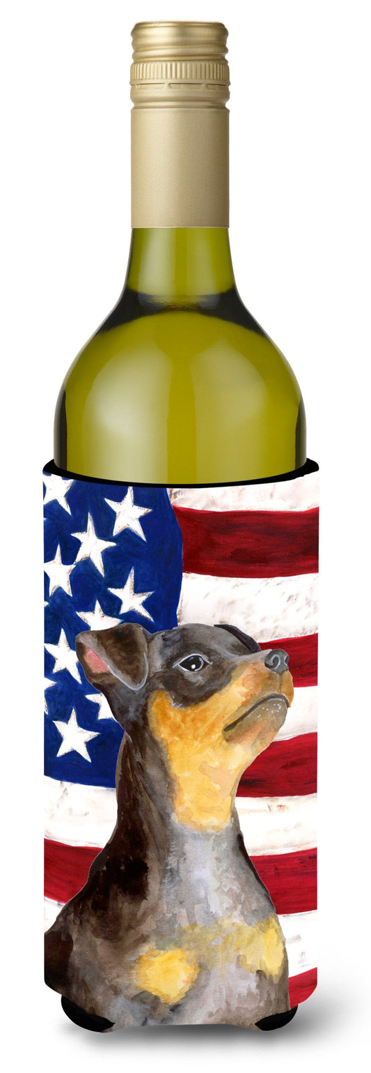 Miniature Pinscher #2 Patriotic Wine Bottle Beverge Insulator Hugger BB9724LITERK by Caroline's Treasures