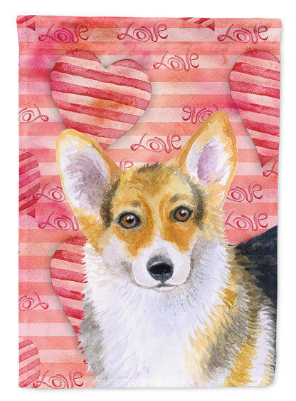 Pembroke Corgi Love Flag Canvas House Size BB9729CHF by Caroline's Treasures