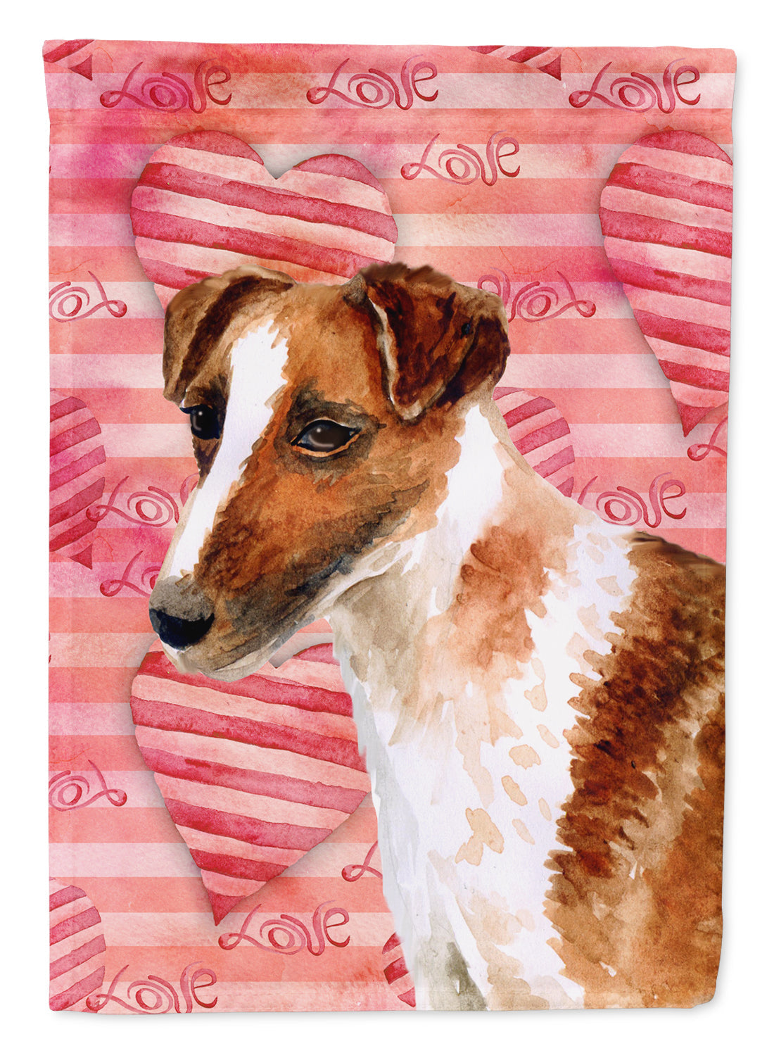 Smooth Fox Terrier Love Flag Canvas House Size BB9734CHF by Caroline's Treasures