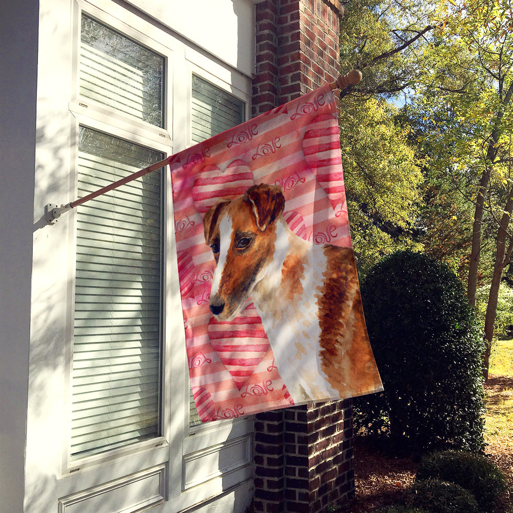 Smooth Fox Terrier Love Flag Canvas House Size BB9734CHF by Caroline's Treasures