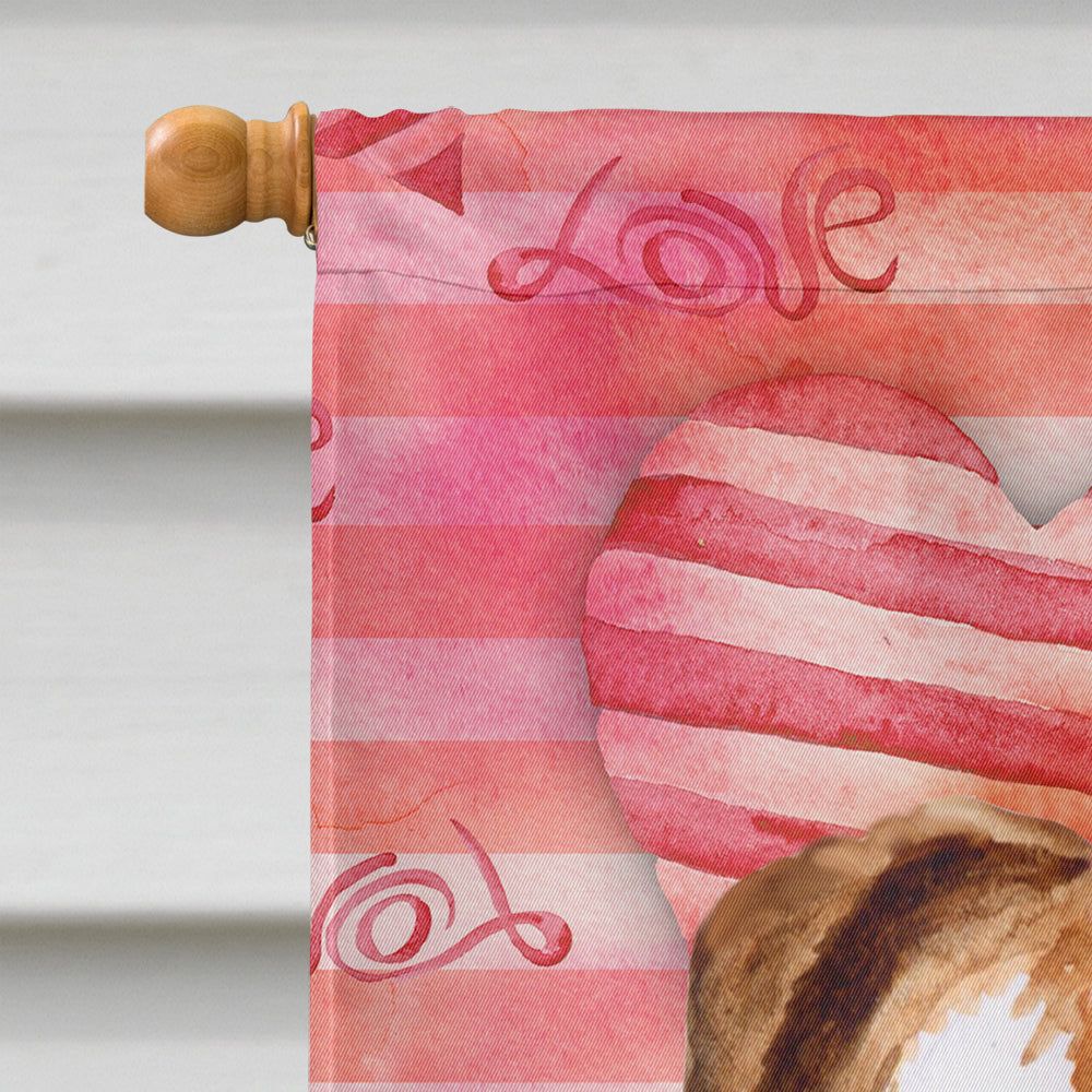 Smooth Fox Terrier Love Flag Canvas House Size BB9734CHF by Caroline's Treasures