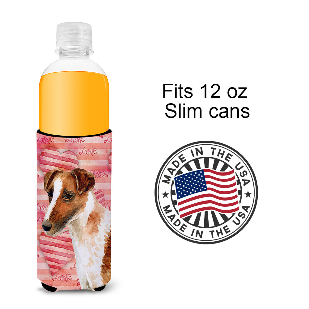 Smooth Fox Terrier Love  Ultra Hugger for slim cans BB9734MUK by Caroline's Treasures