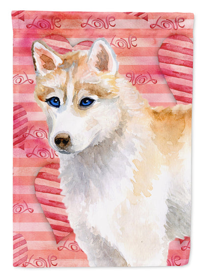 Siberian Husky Love Flag Canvas House Size BB9742CHF by Caroline's Treasures