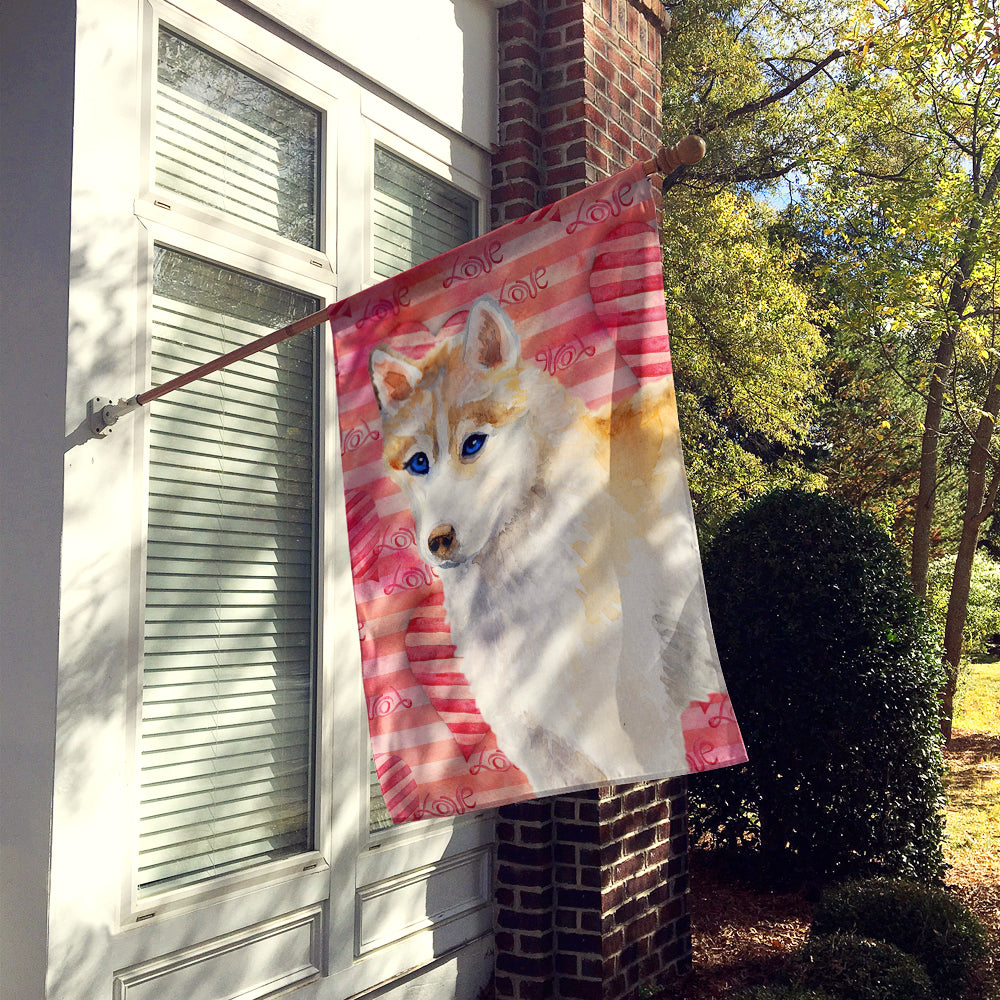 Siberian Husky Love Flag Canvas House Size BB9742CHF by Caroline's Treasures