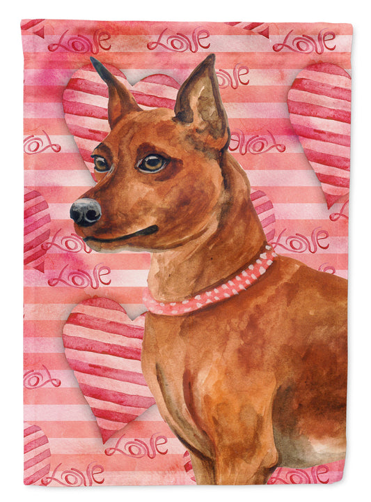 Miniature Pinscher Love Flag Canvas House Size BB9743CHF by Caroline's Treasures