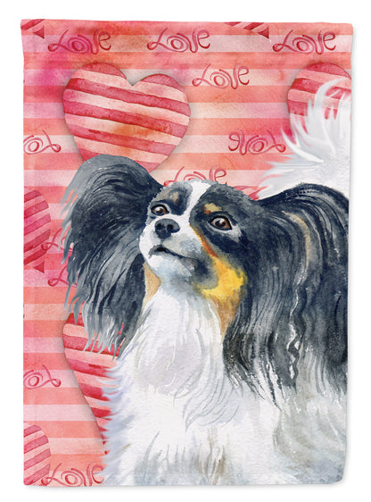 Papillon Love Flag Canvas House Size BB9744CHF by Caroline's Treasures